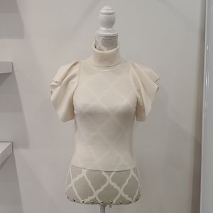 A.L.C. Jae Turtle Neck Top with Flutter Sleeves